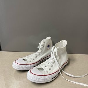 Converse high tops white. Worn once. Size 7.5 women’s.